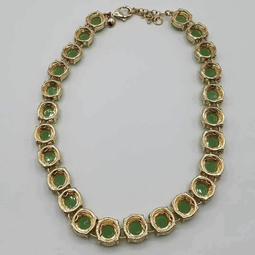 NWOT Jade Looking Faceted Crystal Beads Necklace